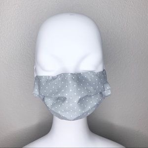 Gray Polka Dot Mask w Filter Pocket & Nose Wire